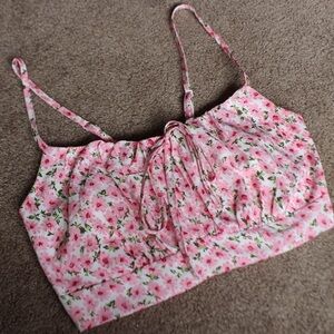 Floral Pink Crop Top